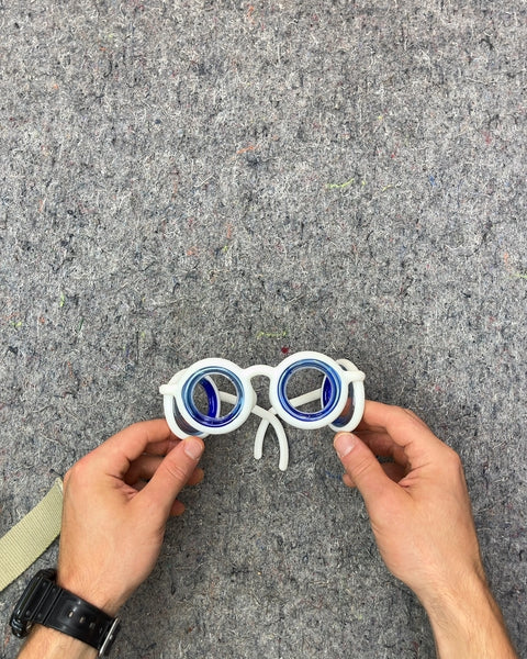 White and Blue Pinwheel Glasses
