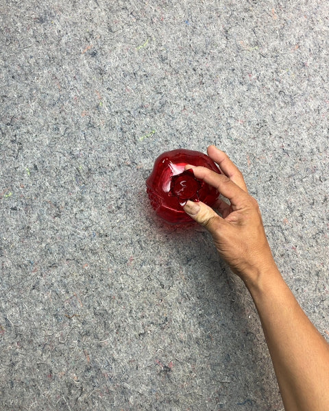 One More Red Glass Pomegranate Vase