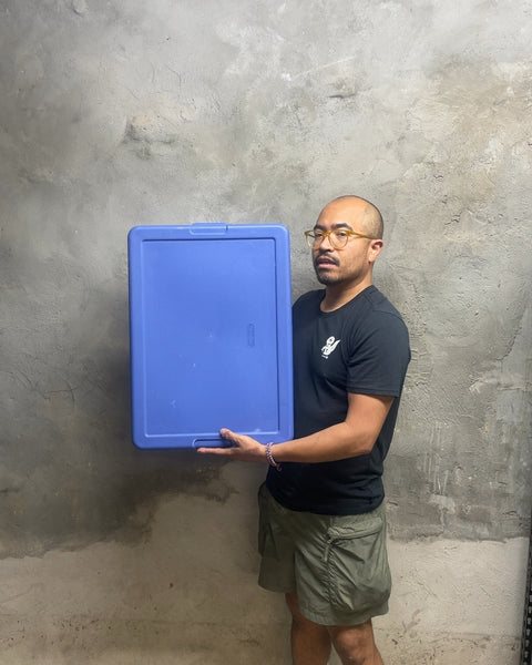 Sterilite Blue Plastic Storage Bin, 16x14x12"