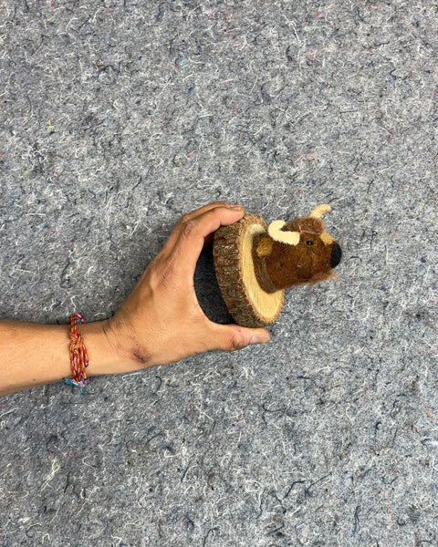 Felted Buffalo Head Wall Decor