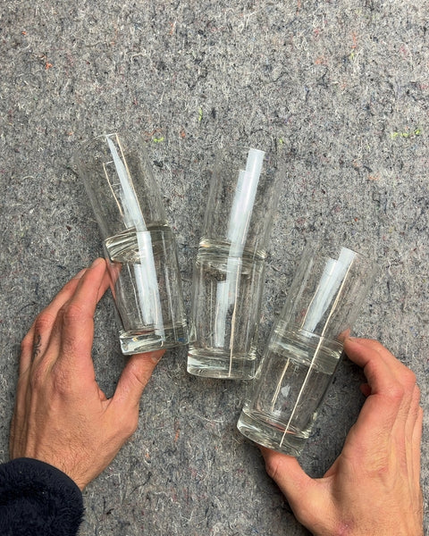 Set of 6 Small Clear Glass Tumblers
