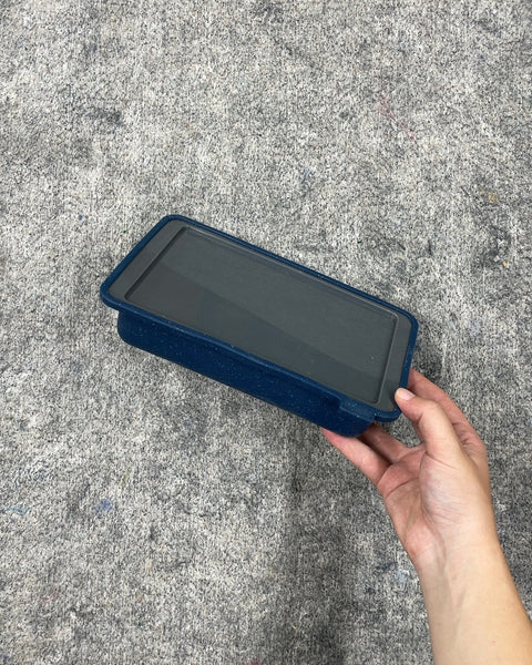 Blue Soft Rectangular Food Storage Container with Lid