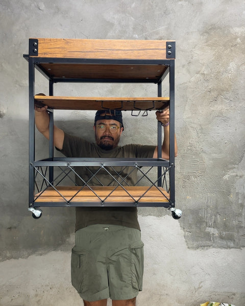 Rolling Bar Cart with Removable Tray, 24x16x30"