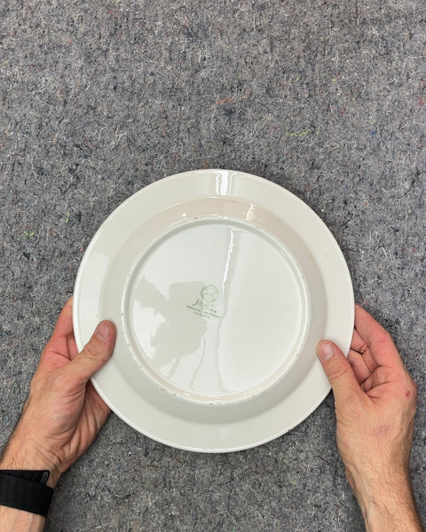 Vintage White Dinner Plate With A Horse Rider