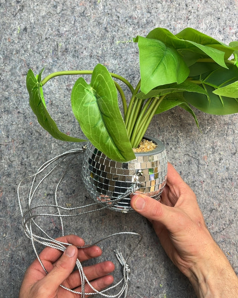 Artificial Plant in Disco Ball Pot