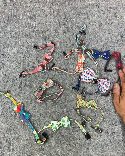 Assorted Pet Bow Tie Collars with Bells
