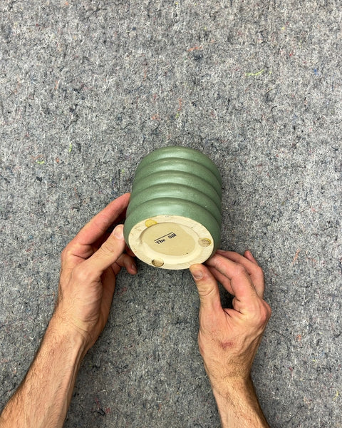 The Sill Green Ribbed Ceramic Planter, H4"