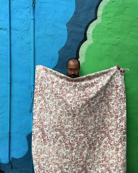 Striped and Floral Patterned Blanket, 50x80"