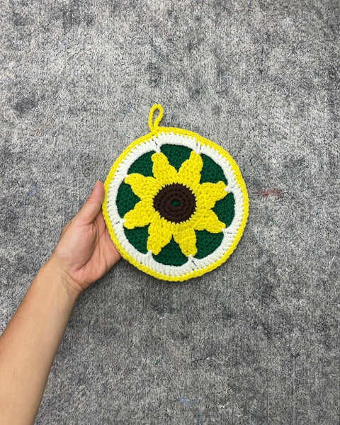 Crochet Sunflower Wall Art
