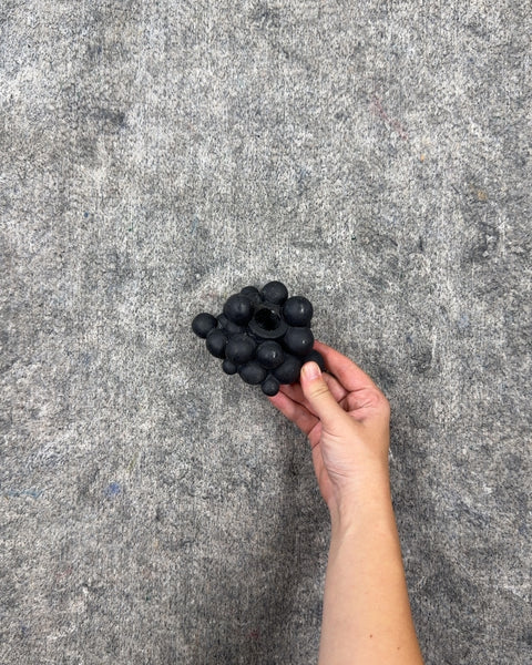 Black Bubble Ceramic Candle Holder