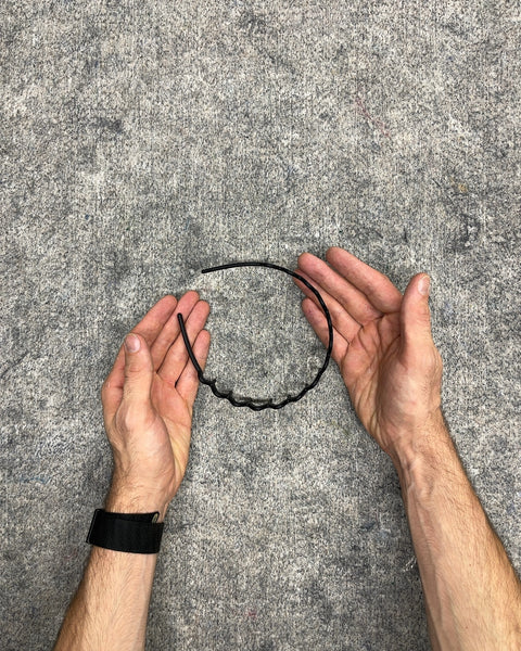 Kitsch Zig-Zag Headband in Matte Black