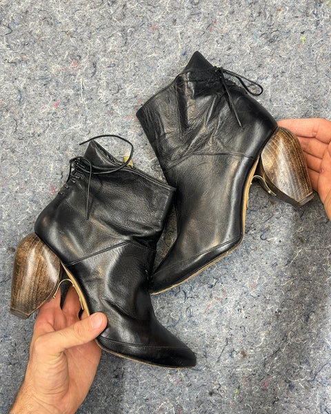 Stivali New York Awakening Black Leather Ankle Boots, Size EU 39