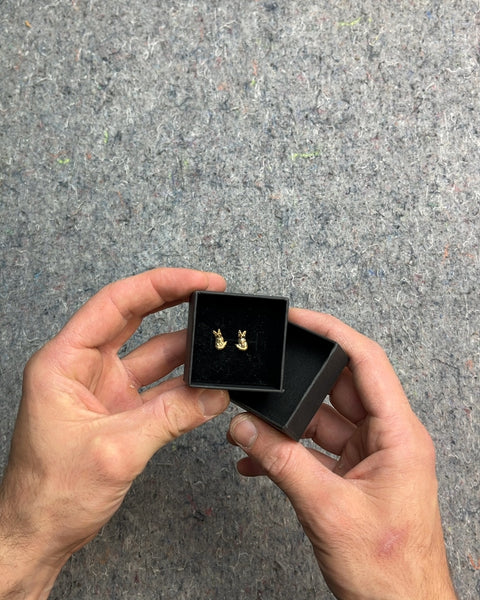 Gold-Colored Fox Stud Earrings