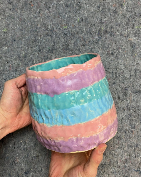 Funky Handmade Ceramic Planter, H5.5"