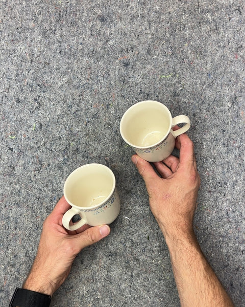 Set of Two Floral Pattern Mugs