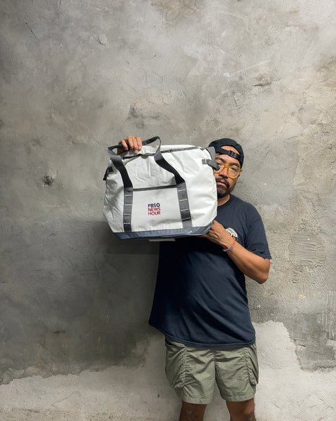 PBSC NewsHour White Insulated Cooler Bag
