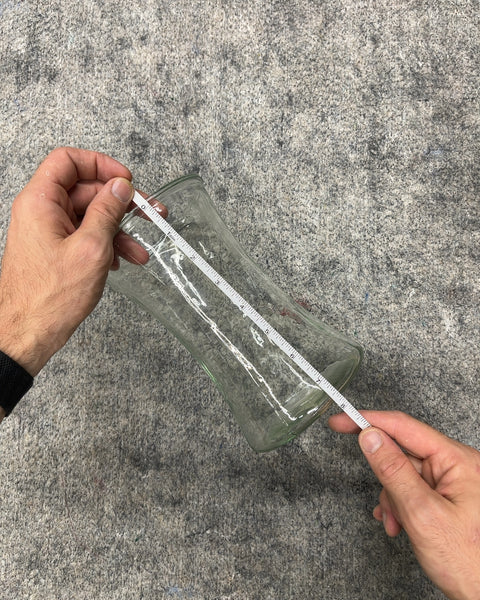 Hammered Clear Glass Hourglass Vase, H8"