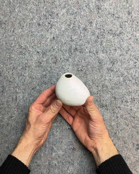 Lil' White Textured Ceramic Vase