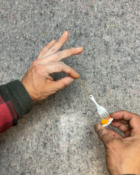 Fork and Egg Keychain