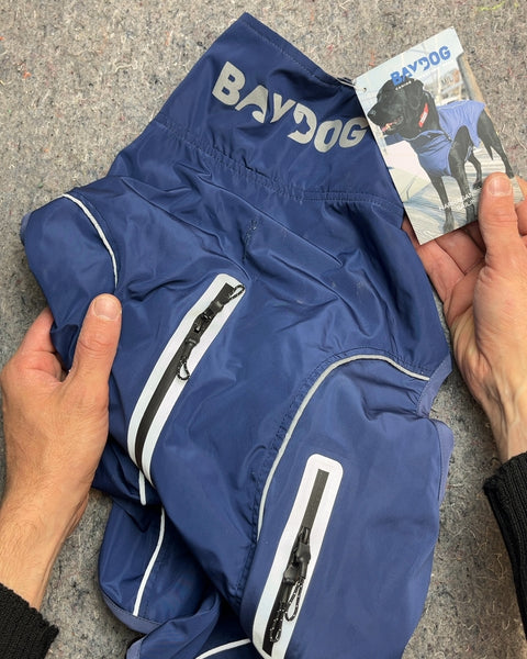 Brand New Baydog Blue Dog Raincoat, Size M/L