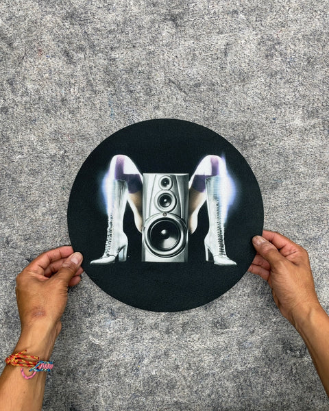 11.5” Turntable Slipmat with Speaker and Boots Graphic