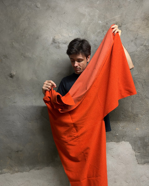 Orange Wool Felt Craft Fabric Remnant