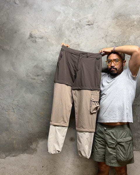 Outdoor Voices Brown and Tan Zip-Off Pants, Size M