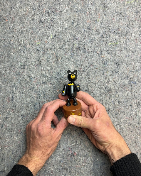Wooden Push Puppet Bear Toy