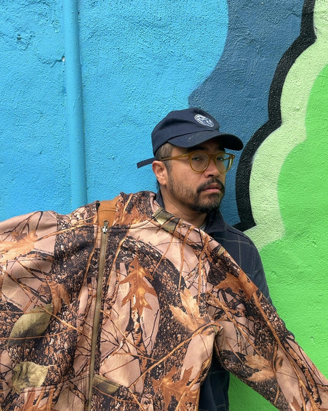 Camo Print Zip-Up Hoodie, Size L