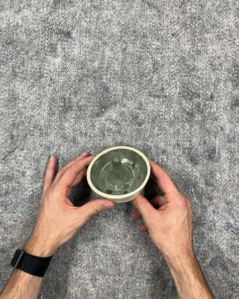 Ceramic Green and White Ashtray?