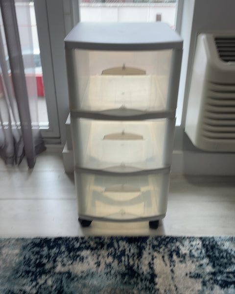 Another Plastic 3-Drawer Storage Tower, 12x25x24”