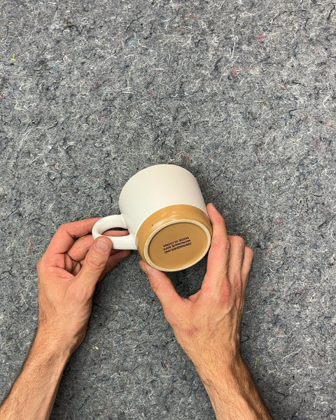 Morning Sunshine White and Tan Mug