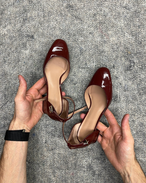 Nordstrom Noraina Patent Leather Ankle Strap Pumps, Size US 6W
