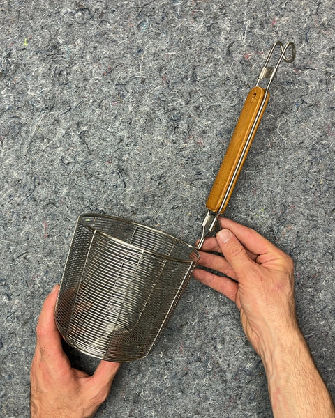 Metal Noodle Strainer with Wood Handle