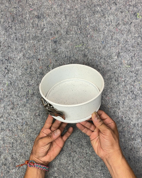 White Speckled Springform Pan, 6.5"