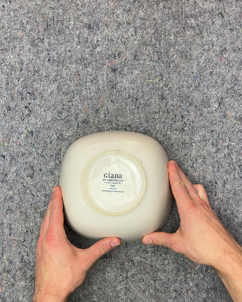 Ciara De Lawrentiis White Ceramic Bowl, 8"