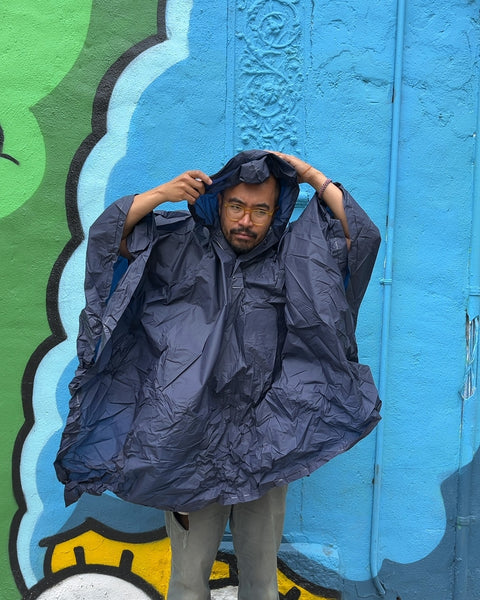 Navy Blue Rain Poncho