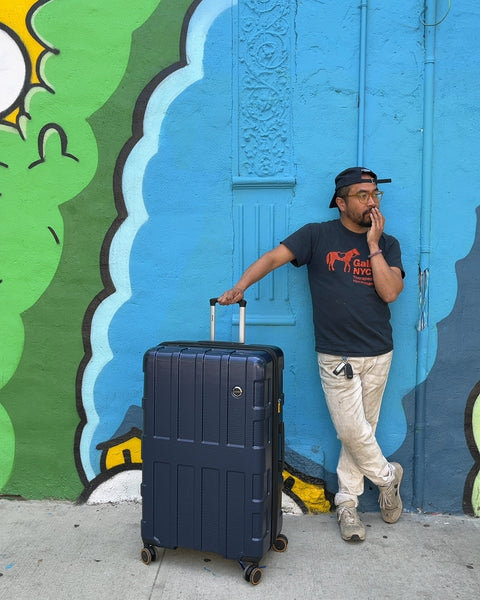 Lucas Navy Blue Hardside Suitcase