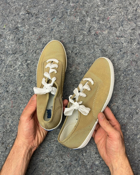 Keds Tan Canvas Sneakers, Size US 9W