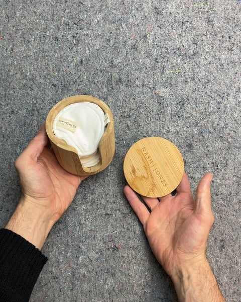 Nash + Jones Reusable Cotton Rounds with Bamboo Holder